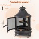 30 Inch Outdoor Fire Pit Chiminea with Grill for Garden BBQ