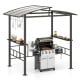 Hardtop Grill Gazebo with Vented Polycarbonate Roof Side Shelves