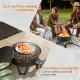 17 Inch Portable Gas Fire Pit with Folding Legs and Removable Grill for Camping