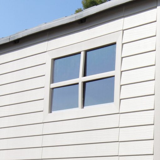 Lifetime 7×7 ft UV-Protected Plastic Storage Shed with Skylight & Double Doors
