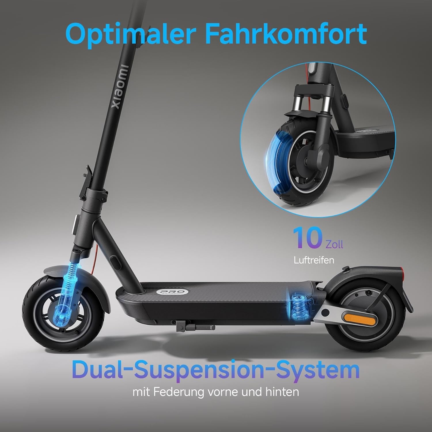 Xiaomi E-Scooter with German Road Legal (Max 20 km/h, Up to 70 km Range & 25 Percent Incline, Pneumatic Tyres, Dual Brakes, Display, Aluminium Body, App)
