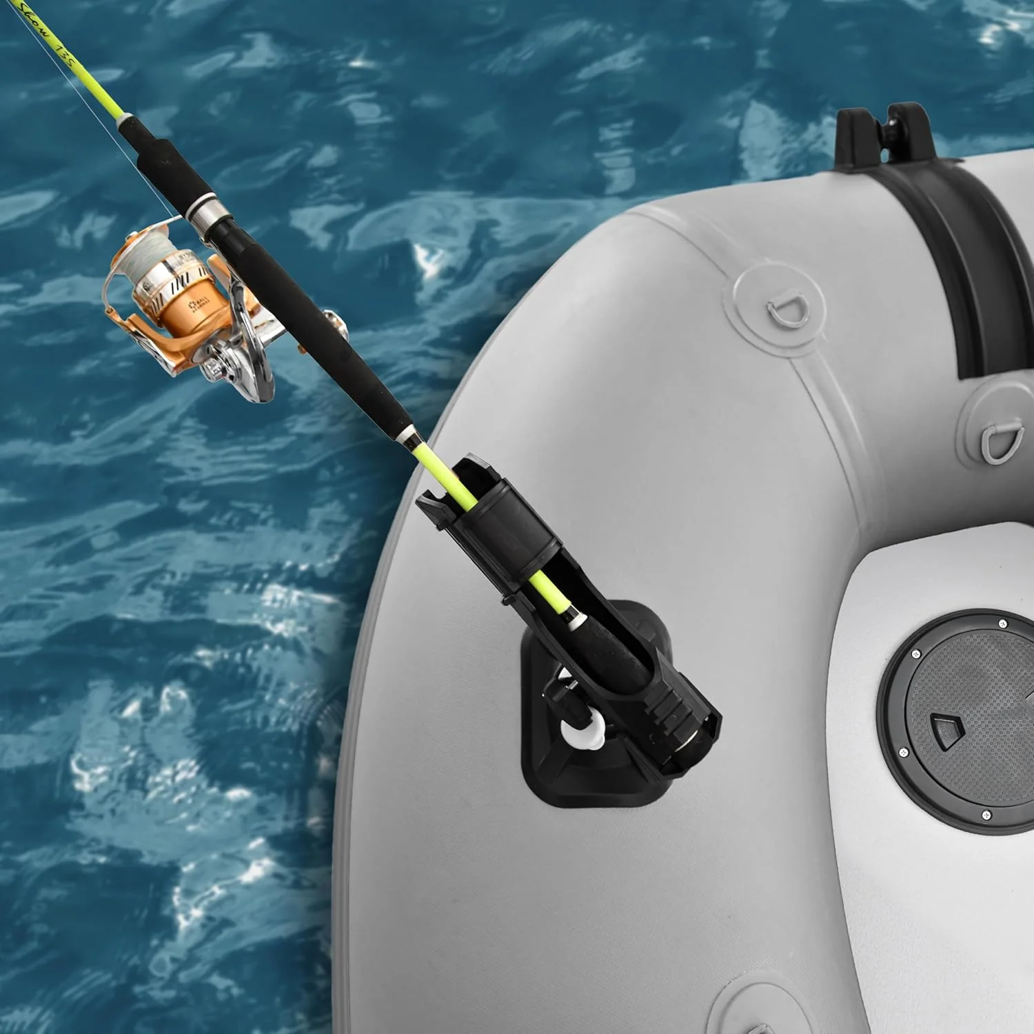 Inflatable Boat | Yacht Dinghy Tender Raft | Multi Person Fishing Boat | Aluminum Floor Oars | Fishing Rod Holders | Heavy-Duty PVC | 2024 Model |