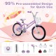 18 Inch Girl Bike with Basket with Detachable Training Wheels for 4-8 Years Old