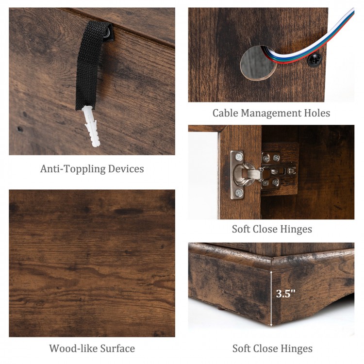 Fireplace TV Stand with Remote Controls and Thermostat for TVs Up to 50 Inch