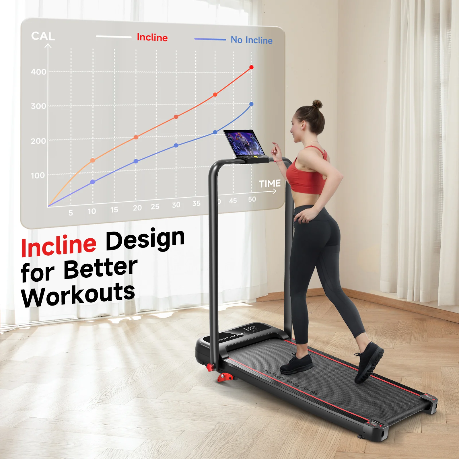 RHYTHM FUN CP01 Foldable Treadmill with Incline