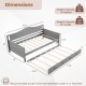 Twin Size Daybed with Trundle and Slats Support on Wheels