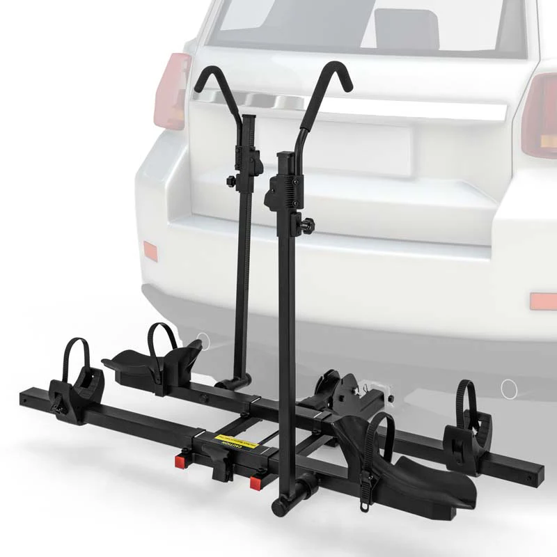 2 Inch Foldable Hitch Mount Bike Rack 2 Bikes Platform Style Carrier with Tilt-able Design for Easy Trunk Access