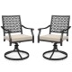 2 Pieces Outdoor Swivel Chairs Patio Dining Chairs with Padded Cushions
