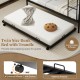 Twin Over Twin Bunk Bed with Trundle with Ladder and Full-length Guardrails