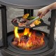 30 Inch Outdoor Fire Pit Chiminea with Grill for Garden BBQ