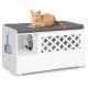 Cat Litter Box Enclosure with Removable Cushion and Front Open Door