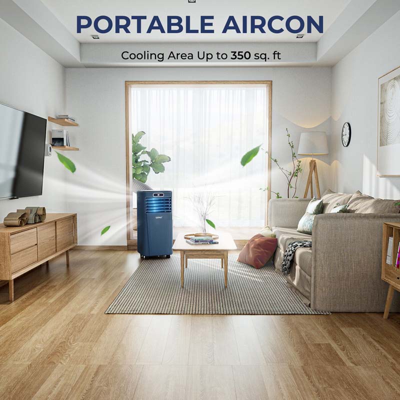 10000 BTU 3-in-1 Portable Air Conditioner Air Cooler Fan Dehumidifier with Remote Control, 24H Timer, Child Lock