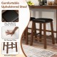 4-Piece Bar Table Set Counter-Height Table and 3 PVC Leather Upholstered Bar Stools