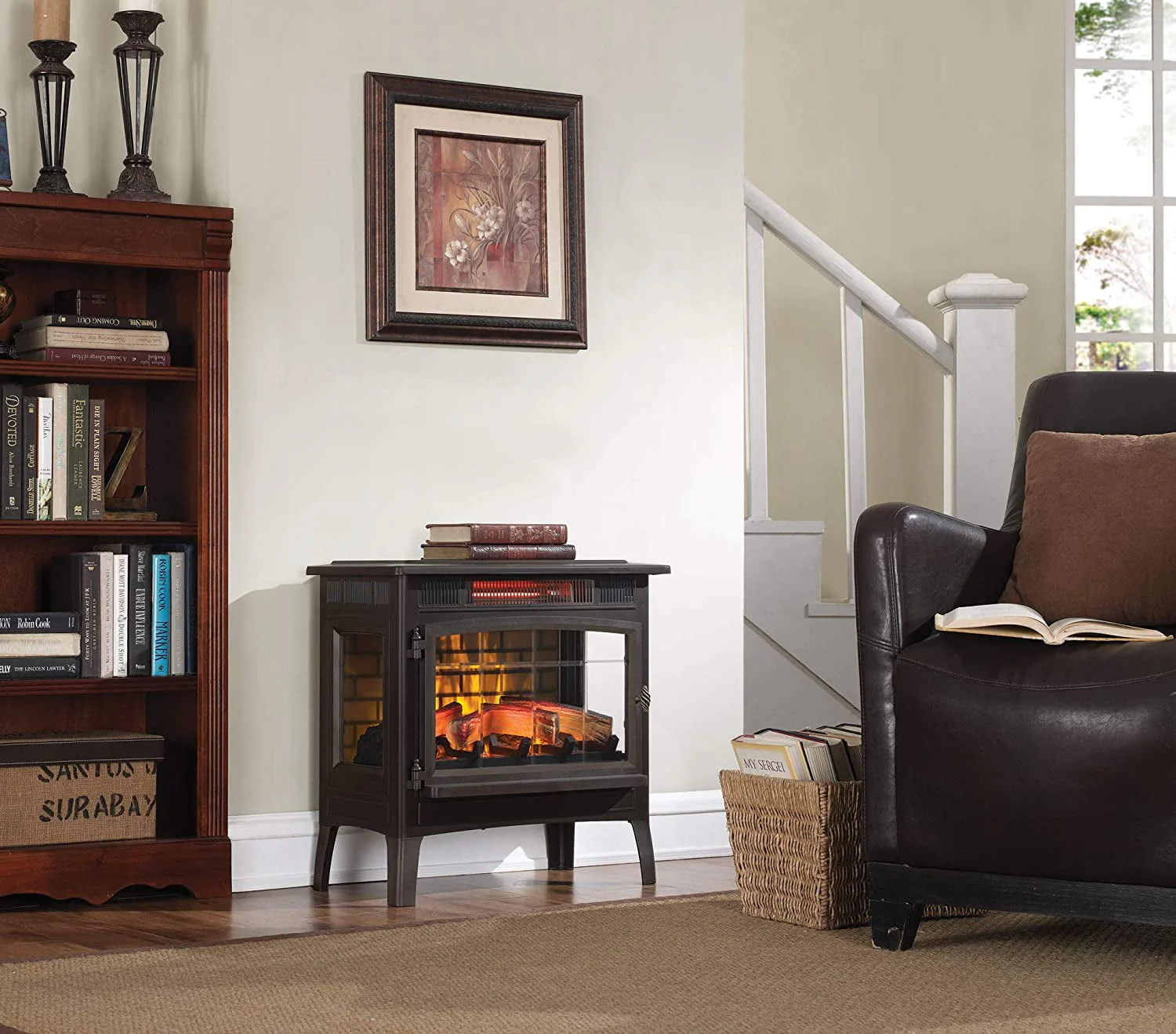 Duraflame 3D 24 W x 23.4 H x 12.9 D 34.1lb Infrared Electric Fireplace Stove - Cream