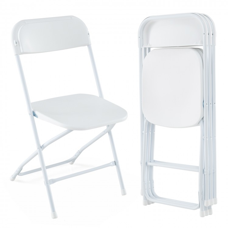 4 Pack Metal Folding Chairs with Plastic Seat and Back