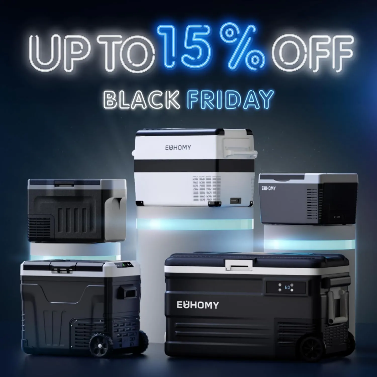 12 Volt Refrigerator, 53QT(50L) Electric Cooler, Portable Freezer 12V/24V DC 110-240V AC, 12V Fridge -4�H~68�H, 12V Cooler with Wheels & 2 Baskets for Travel, Truck, Boat, Camping