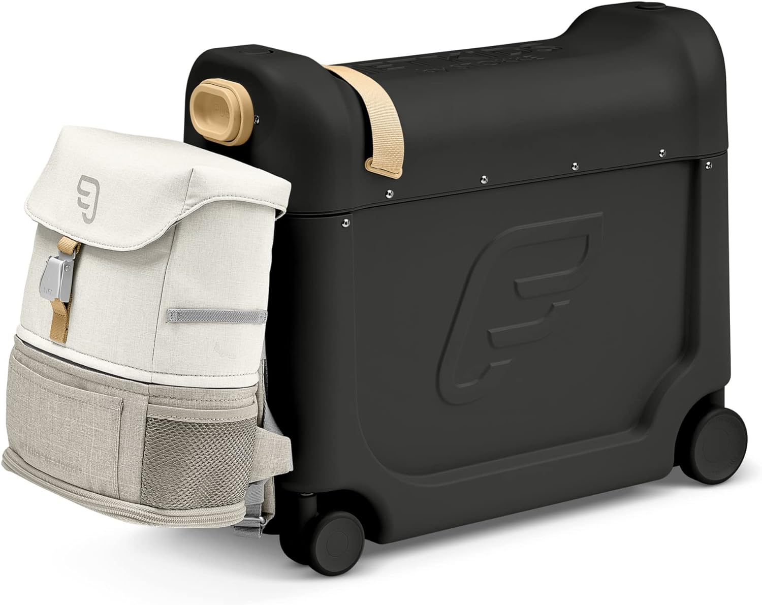 JetKids by Stokke Travel Bundle - Includes Kid’s Ride-On Suitcase & In-Flight Bed + Crew BackPack - Best for Ages 3-7