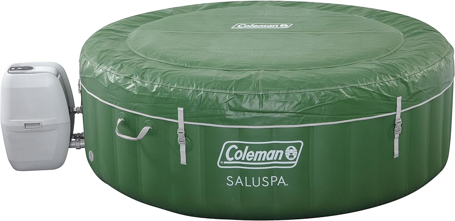 Inflatable Hot Tub Spa | Portable Hot Tub with Heated Water System and 140 Bubble Jets | Fits Up to 4 People