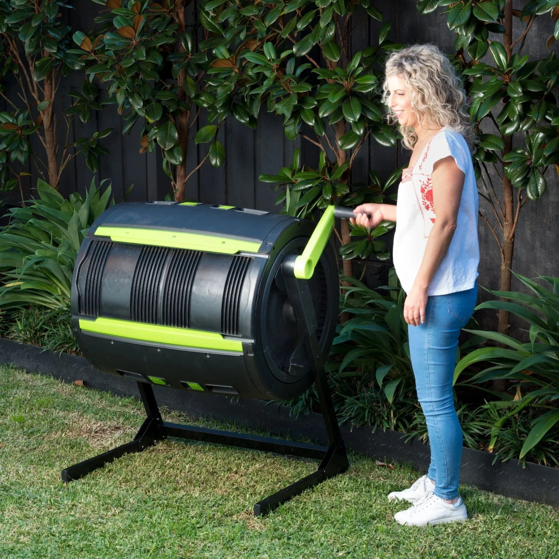 65-Gallon Compost Tumbler And Cart Combo