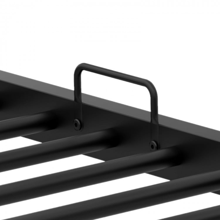 Twin Over Twin Bunk Bed with Trundle with Ladder and Full-length Guardrails