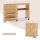 Folding Sewing Table with Storage Shelf and 5 Lockable Wheel