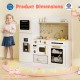 Wooden Kids Kitchen Playset with Chalkboard Ice Maker Sink Lighted Microwave