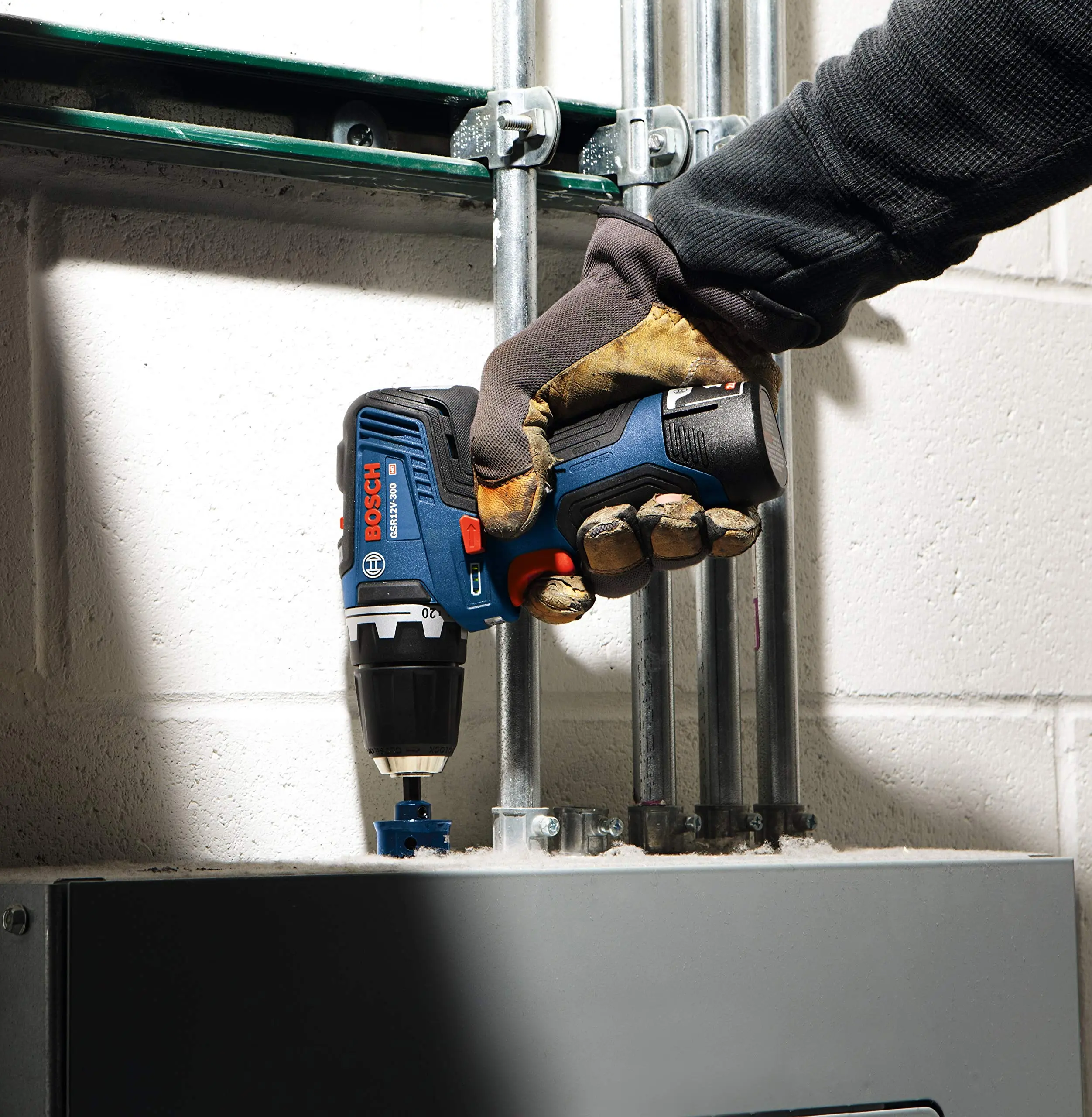 BOSCH CLPK22-120 12V Max Cordless 2-Tool 3/8 in. Drill/Driver and 1/4 in. Impact Driver Combo Kit with 2 Batteries, Charger and Case,Blue