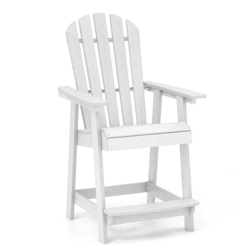 Outdoor HDPE Tall Adirondack Chair with Armrest & Footrest, Weather Resistant 47