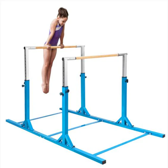 Gymnastics Parallel Bars, Double Horizontal Bar with Adjustable Width & 11-Level Heights, 120kg Weight Capacity