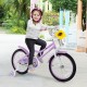 18 Inch Girl Bike with Basket with Detachable Training Wheels for 4-8 Years Old