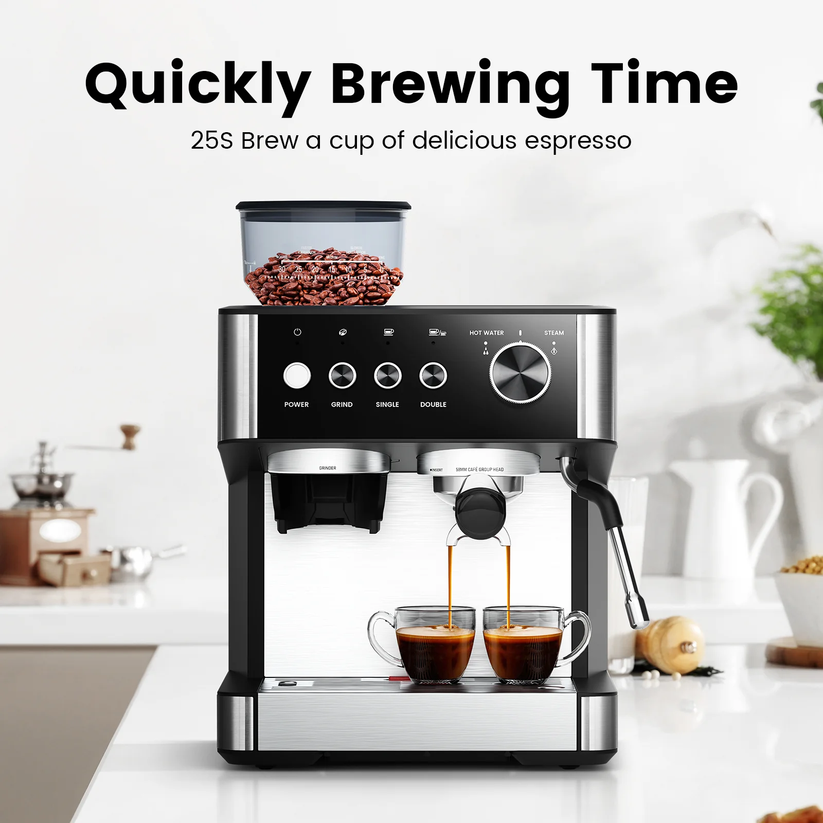 20 Bar Espresso Coffee Machines with Grinder