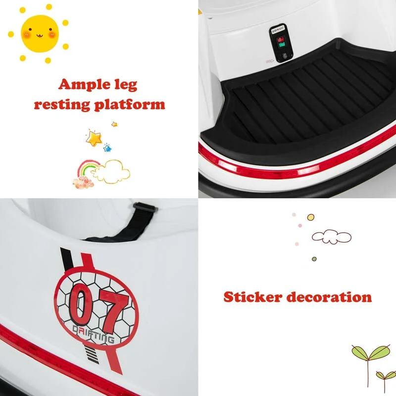 6V Kids Ride On Bumper Car 360-Degree Spin Race Toy with Dual Joysticks, Flashing LED Light, Remote Control