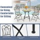 2-Pieces Mosaic Folding Bistro Chairs with Ceramic Tiles Seat