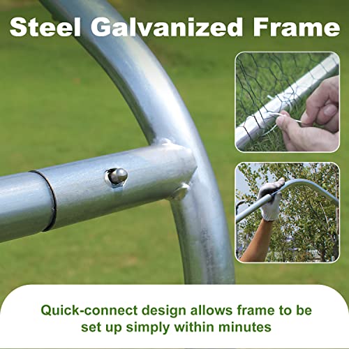 Chicken Coop Large Metal Chicken House/Pen for 6/10 Chickens Poultry Cage