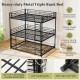 Metal Triple Bunk Bed with Safety Guardrails and 2 Ladders