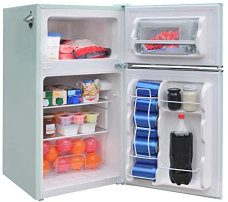 Frigidaire EFR840-RED 3.2 Cu Ft Red 2 Door Retro Bar Fridge with Side Bottle Opener