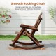 Outdoor Adirondack Rocking Chair for Adults Solid Wood Porch Rocker