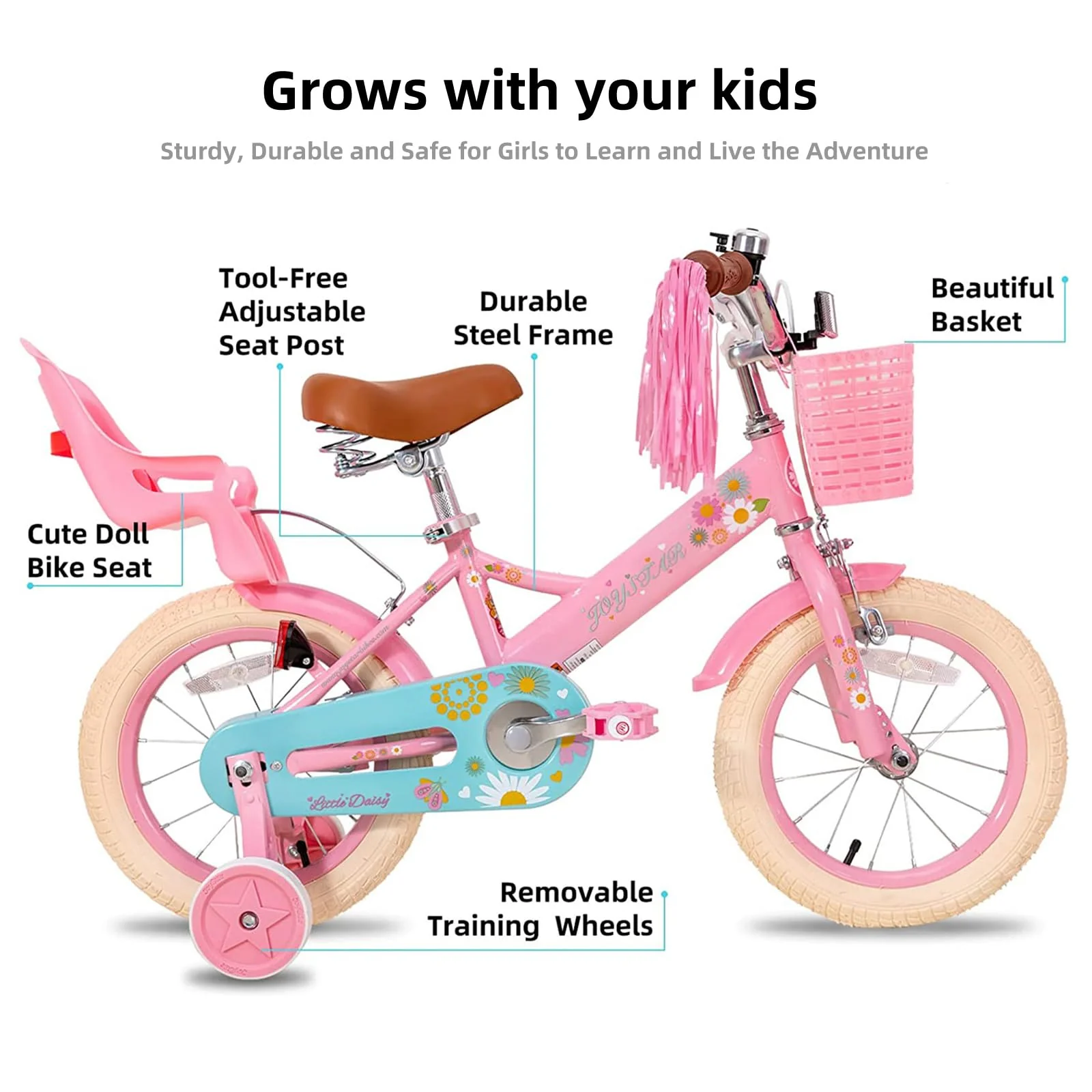 JOYSTAR Kids Bike Little Daisy 14 Inch Girls Bike
