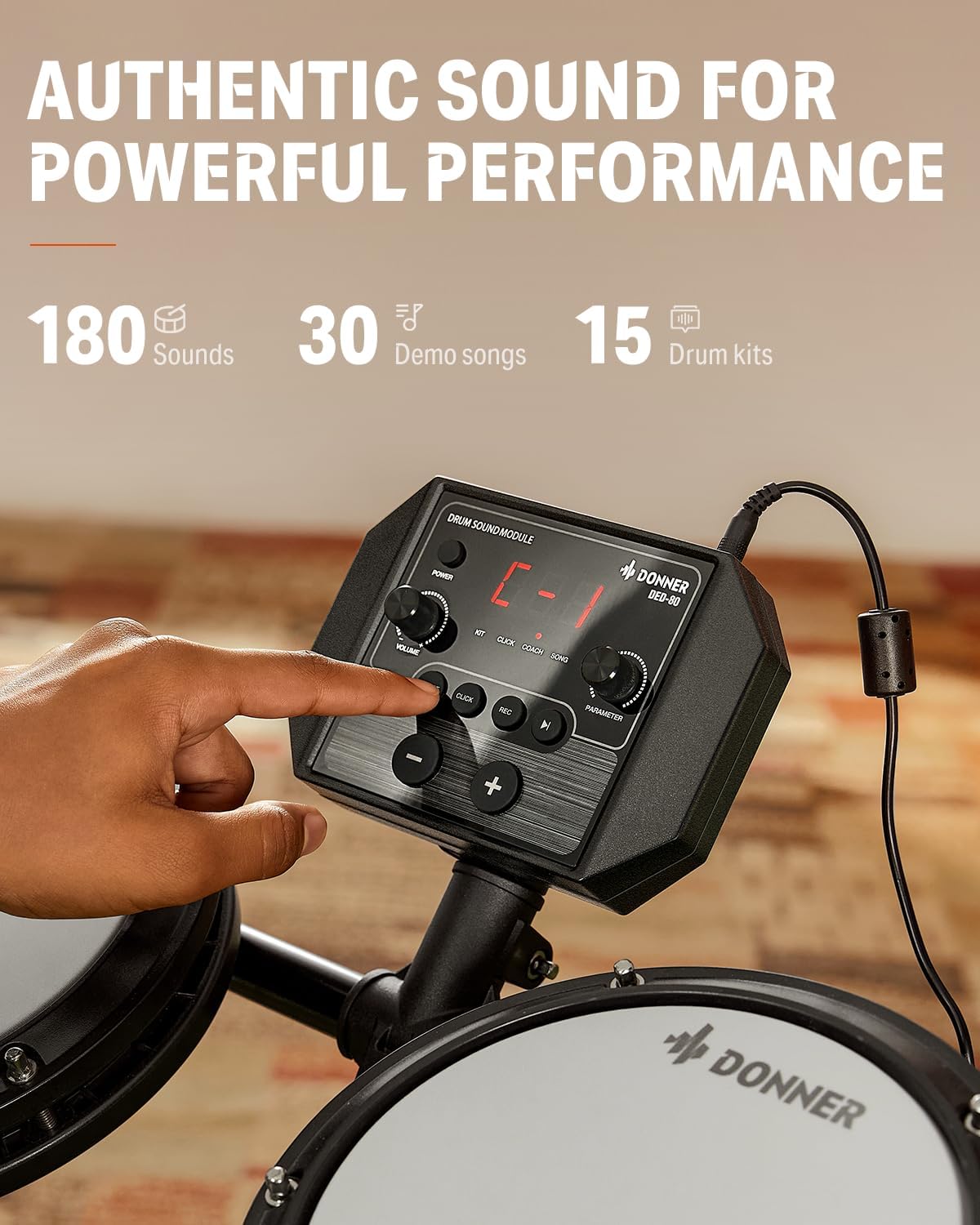 Donner DED-80 Electronic Drum Set, Electric Drum Set for Beginner with 4 Quiet Mesh Drum Pads, 2 Switch Pedal, 180+ Sounds, Throne, On-Ear Headphones, Sticks, and Melodics Lessons Included. sgtnighsdesigns