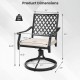 2 Pieces Outdoor Swivel Chairs Patio Dining Chairs with Padded Cushions
