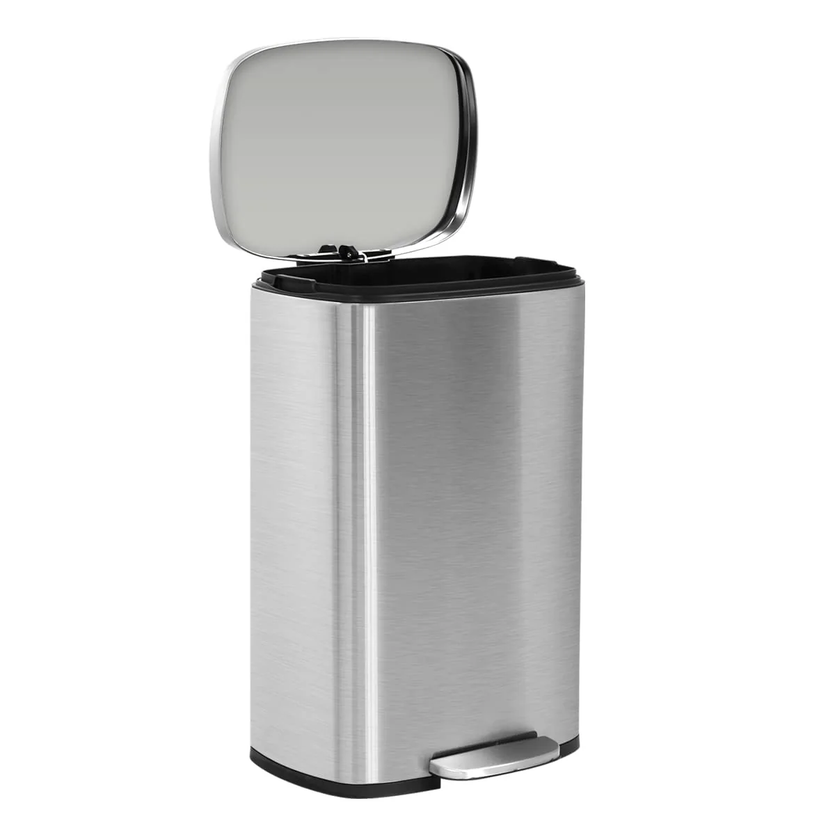 Bigacc 13 Gallon 50 Liter Kitchen Trash Can with Touch-Free & Motion Sensor, Automatic Stainless-Steel Garbage Can, Anti-Fingerprint Mute Designed Trash Bin Brushed Stainless Steel