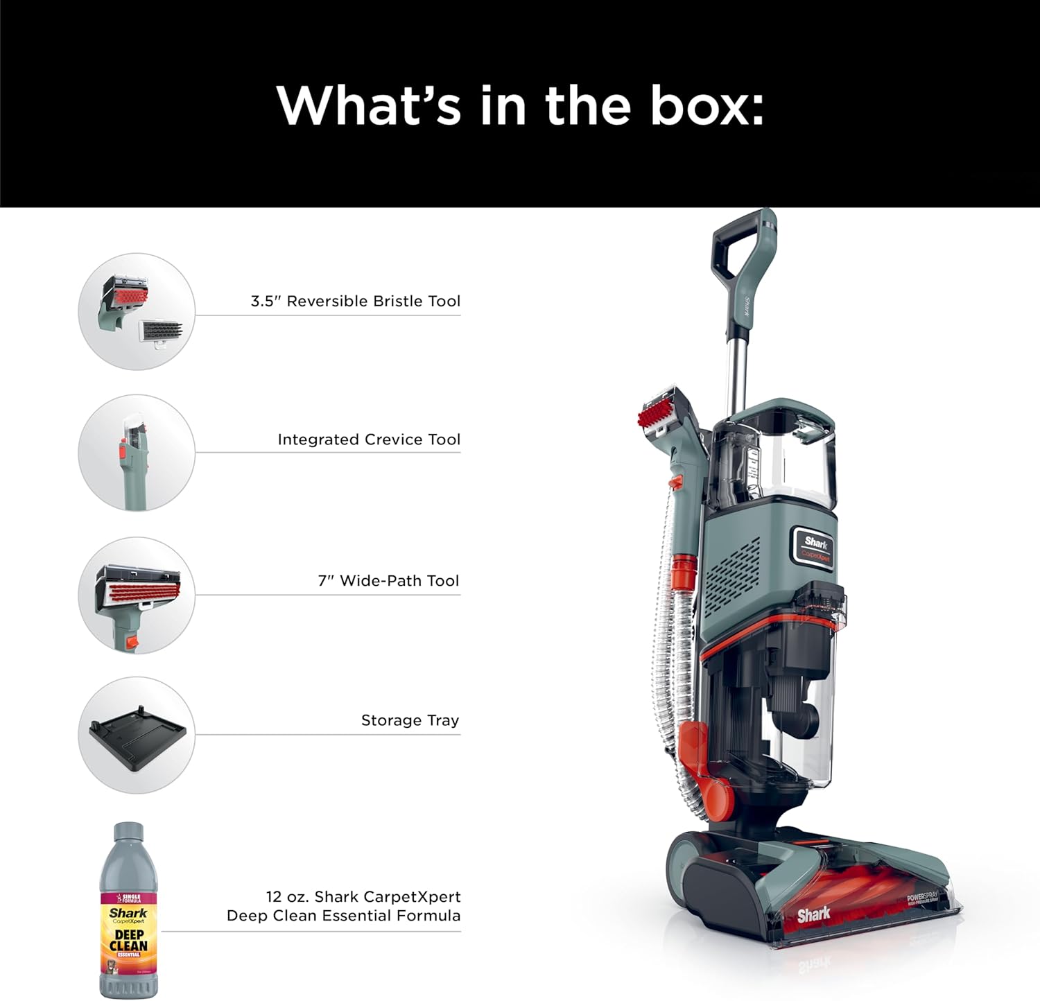 Shark CarpetXpert EX201 Carpet Cleaner, Cyan  C Deep Cleaning with StainStriker, Perfect for Pets, Includes Spot & Stain Remover Tools