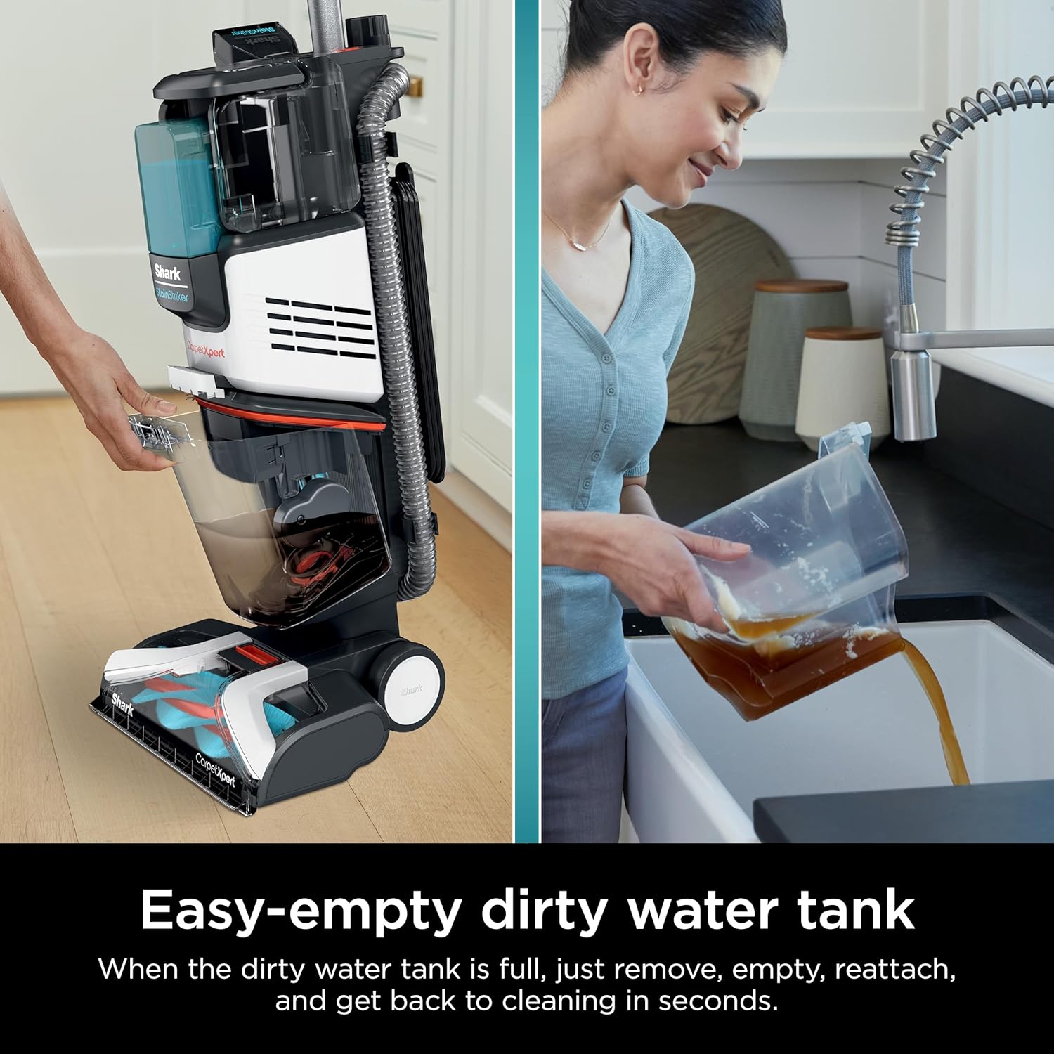 Shark CarpetXpert EX201 Carpet Cleaner, Cyan  C Deep Cleaning with StainStriker, Perfect for Pets, Includes Spot & Stain Remover Tools