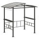 Hardtop Grill Gazebo with Vented Polycarbonate Roof Side Shelves