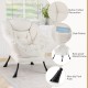 Sherpa Upholstered Accent Chair with Cozy Head Pillow