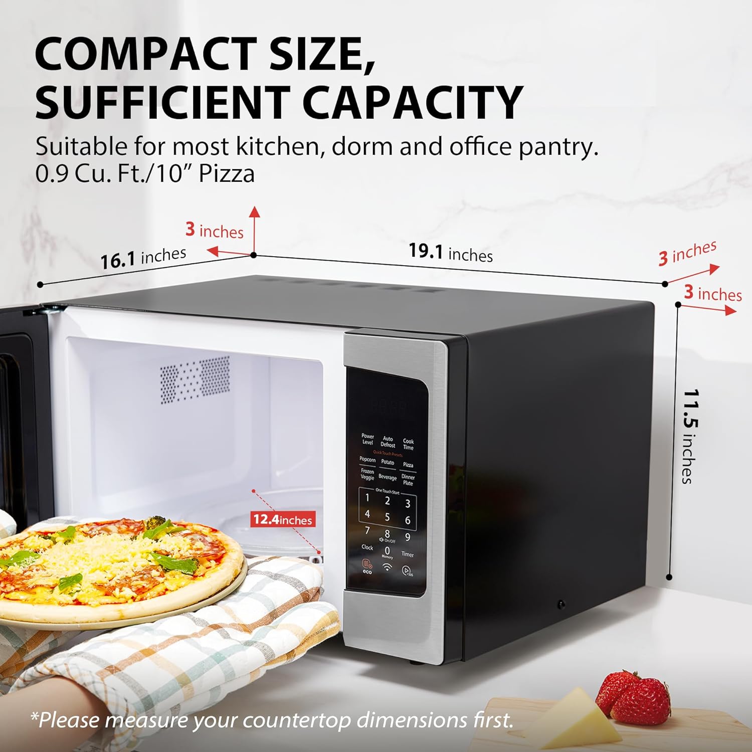 TOSHIBA 4-in-1 ML-EC42P(SS) Countertop Microwave Oven, Smart Sensor, Convection, Air Fryer Combo, Mute Function, Position Memory 13.6