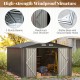 10 x 14 FT Outdoor Storage Shed with Improved Windproof Metal Structure