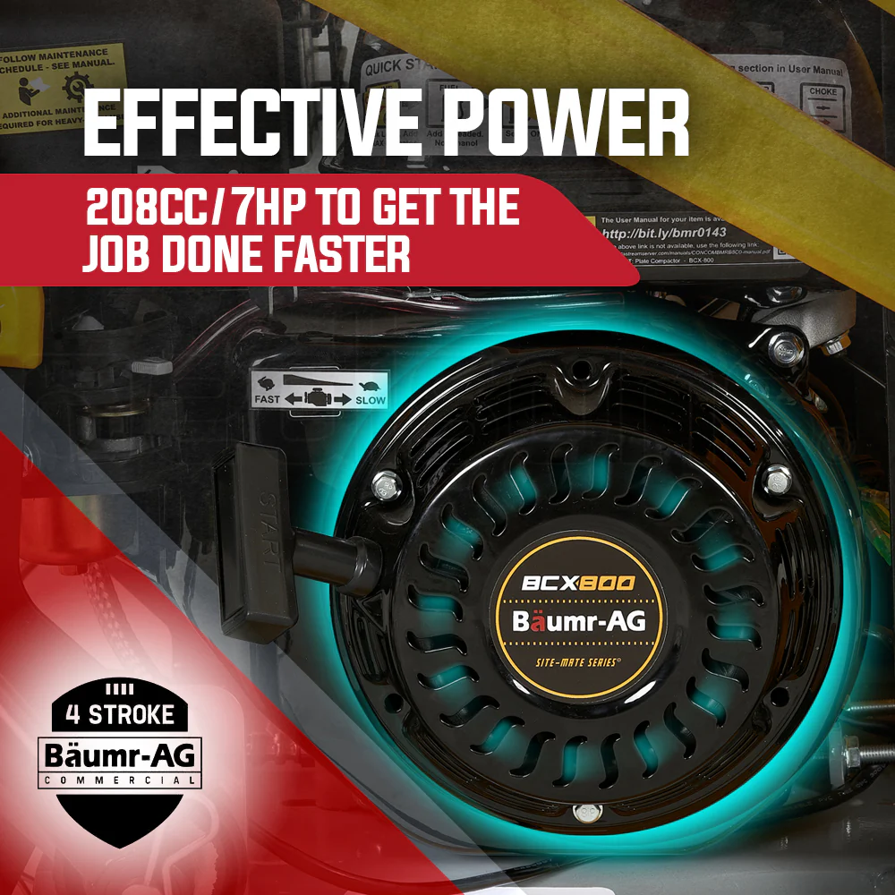 BAUMR-AG 111kg 400x545mm 7.0HP Plate Compactor, Sprinkler System (BCX-800)
