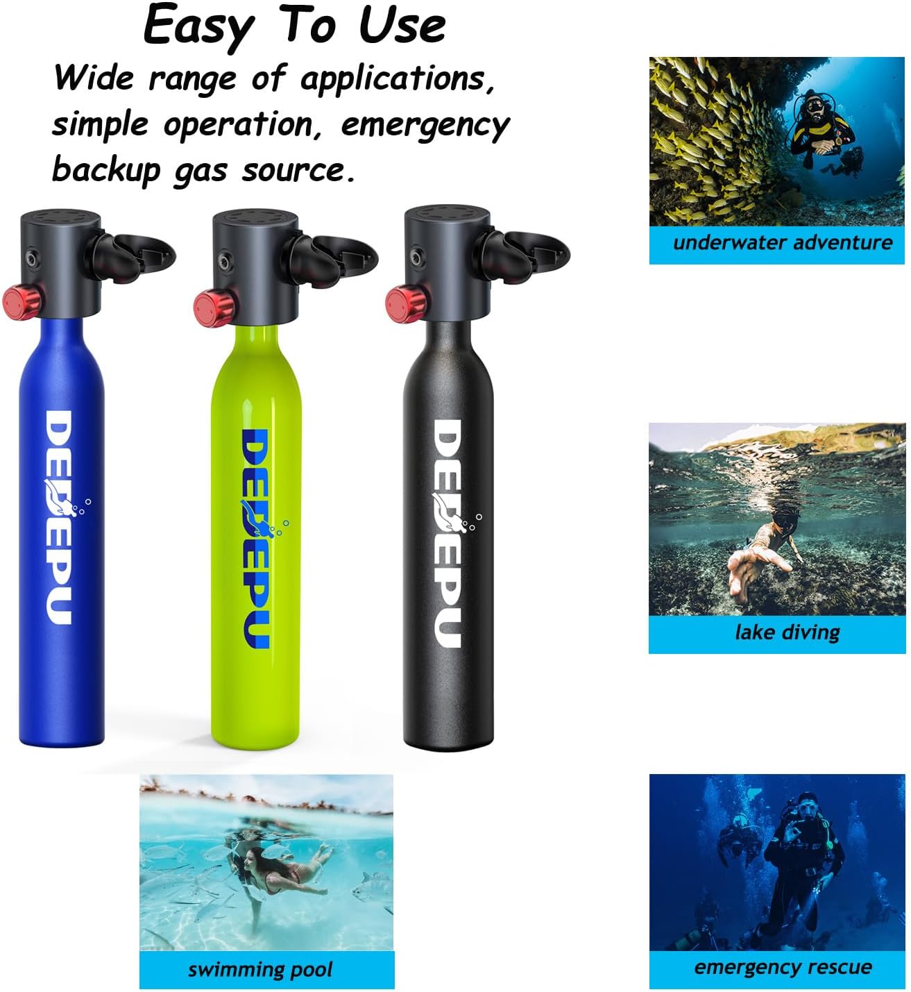 Scuba Diving Tank,0.5L Constant Pressure Mini Scuba Tank, Dive Tanks with On-Off Valve, 5-10 Minutes Underwater Capability, Portable Mini Scuba Tanks, Scuba Diving Tanks with Pump