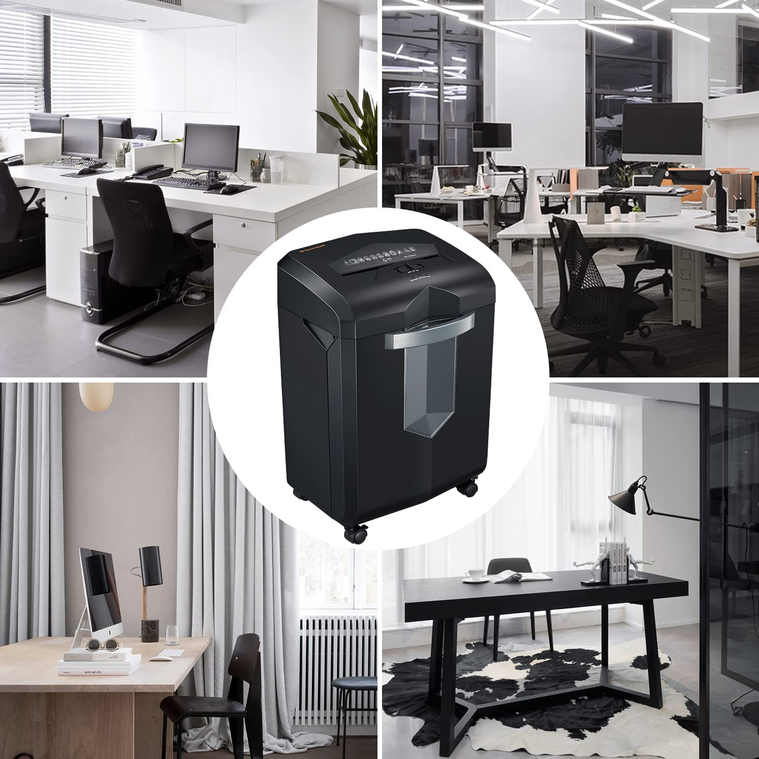 Bonsaii 18-Sheet 60-Minute Paper Shredder, P-4 Security, 6-Gallon Basket, 4 Casters, Office Use